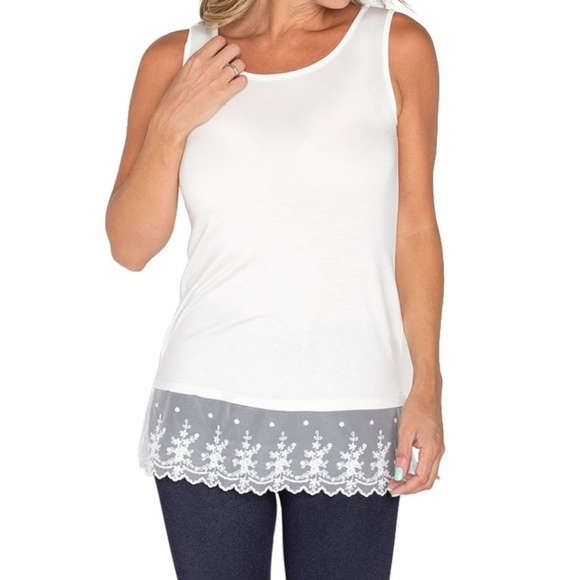 3/$20 Silver Icing Sienna Lace Extender Tank - Picture 4 of 4